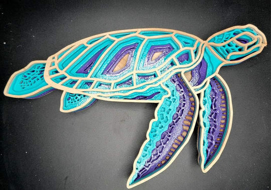 Layered Sea Turtle Wall art