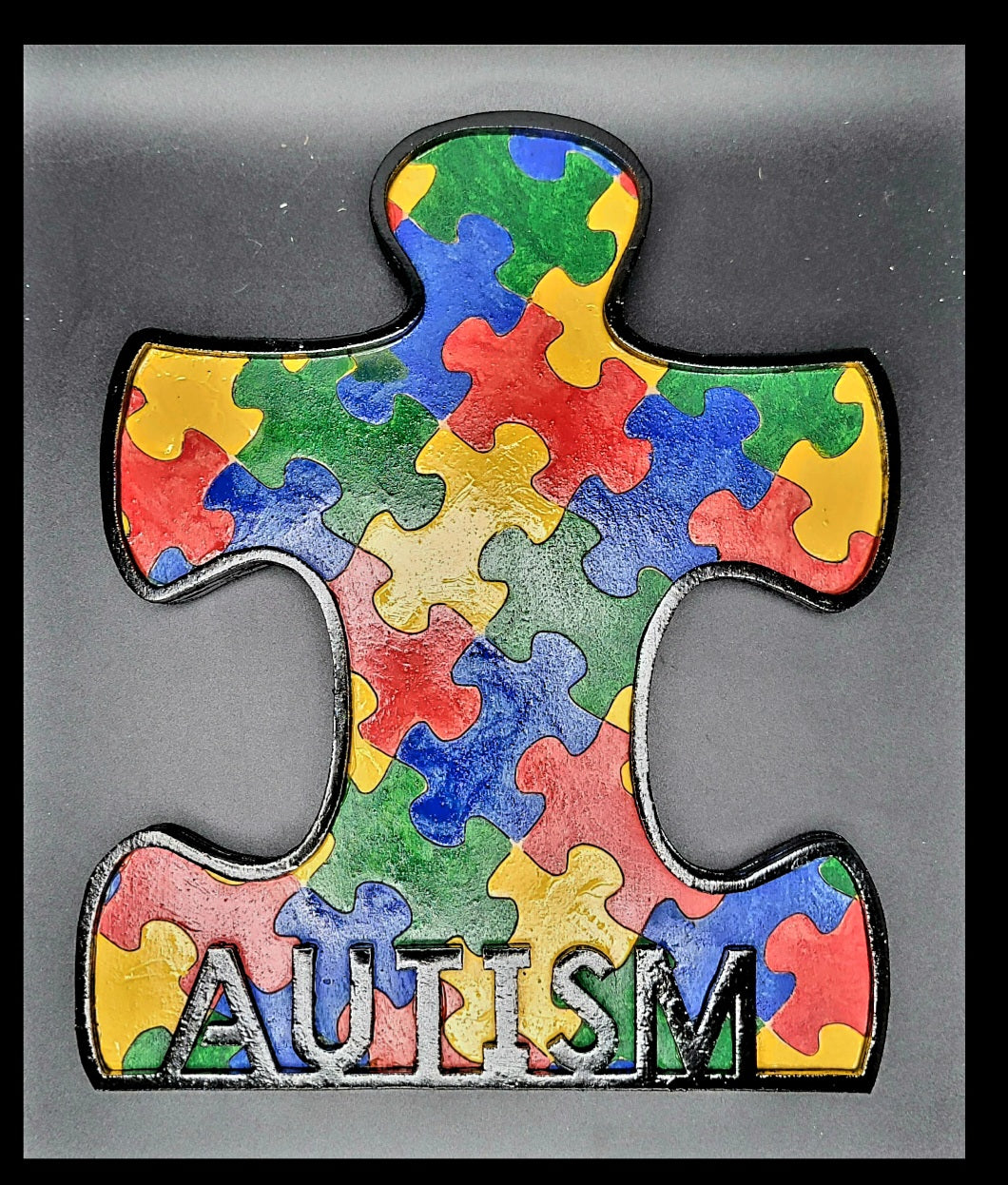 Layered Autism Puzzle Piece